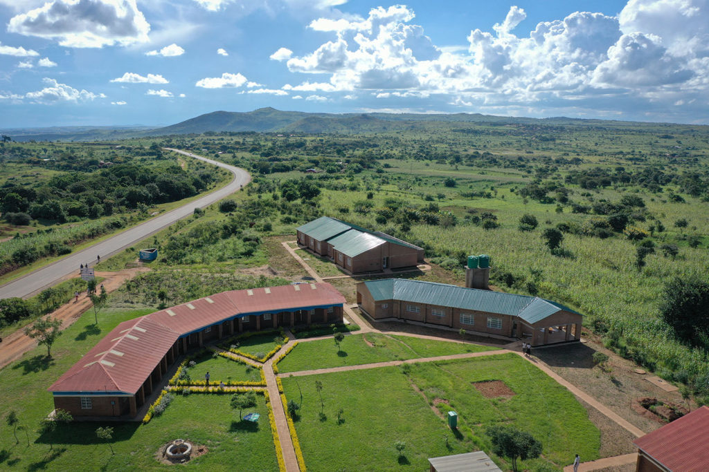 Aerial view of the There Is Hope training campus near Dzaleka